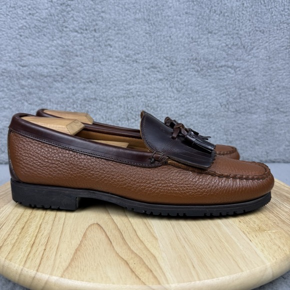 Allen Edmonds Other - Allen Edmonds Amherst 10 D Brown Pebbled Calf Kilt Loafer Shoes Preppy 42263